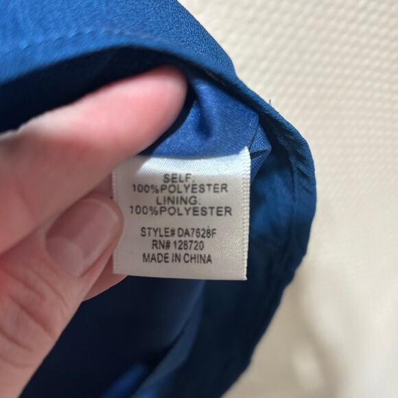 Miami Blue Lined Shift Dress Tiered Ruffle Sleeves Size M - Picture 4 of 10